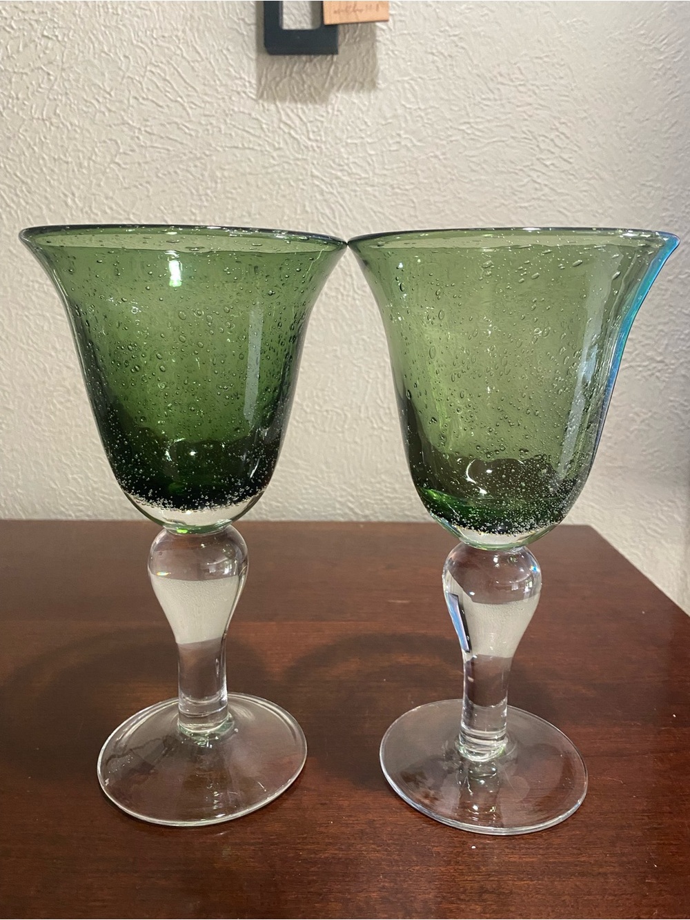 Set of 2, Artland, Iris Sage Green Goblets